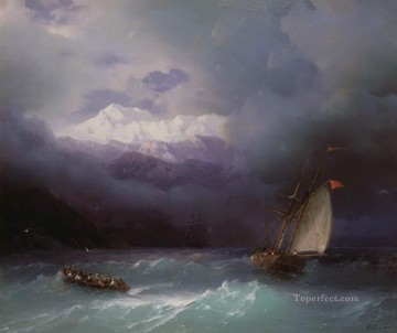 イワン・コンスタンティノヴィチ・アイヴァゾフスキー Painting - 嵐の海 1868 ロマンチックなイワン・アイヴァゾフスキー ロシア